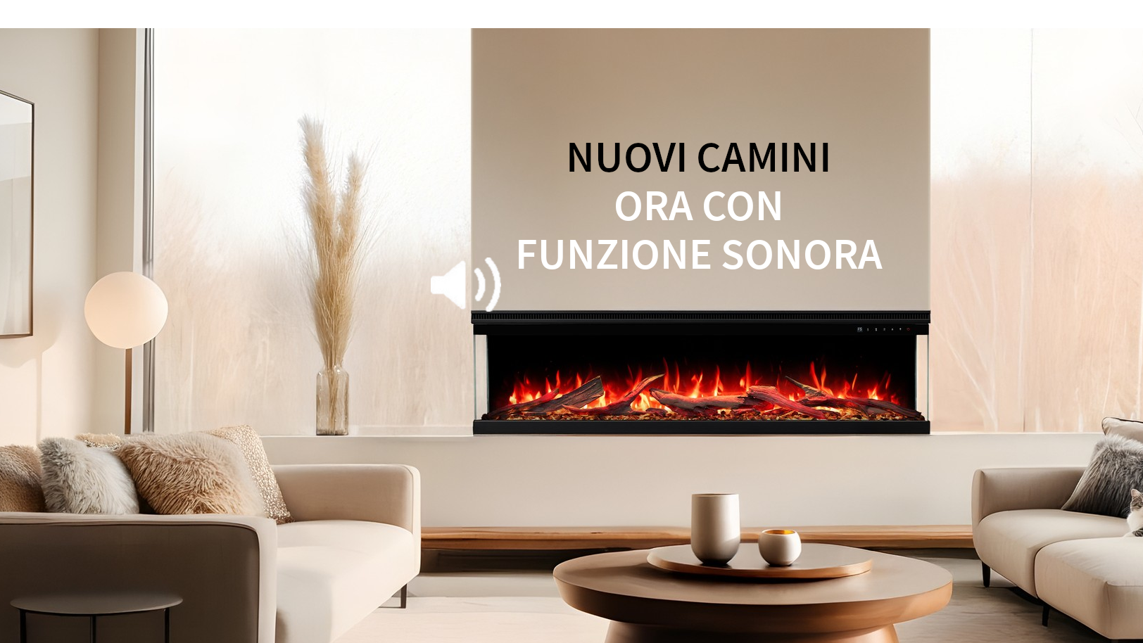Camini elettrici a LED con suono